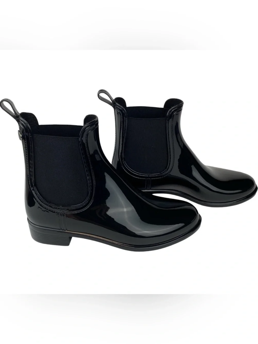Aldo Chelsea Black Rain Boot Faux Patent Leather Women’s Size 6 US 36 EU